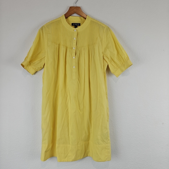 J. CREW Short-sleeve mini shirt-dress in cotton poplin Classic Yellow Size XS - Picture 5 of 16